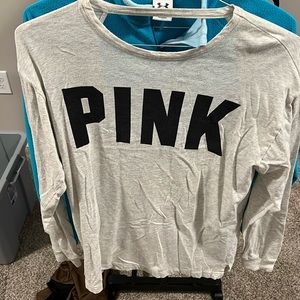 PINK Open Back Long Sleeve T-Shirt Size XS